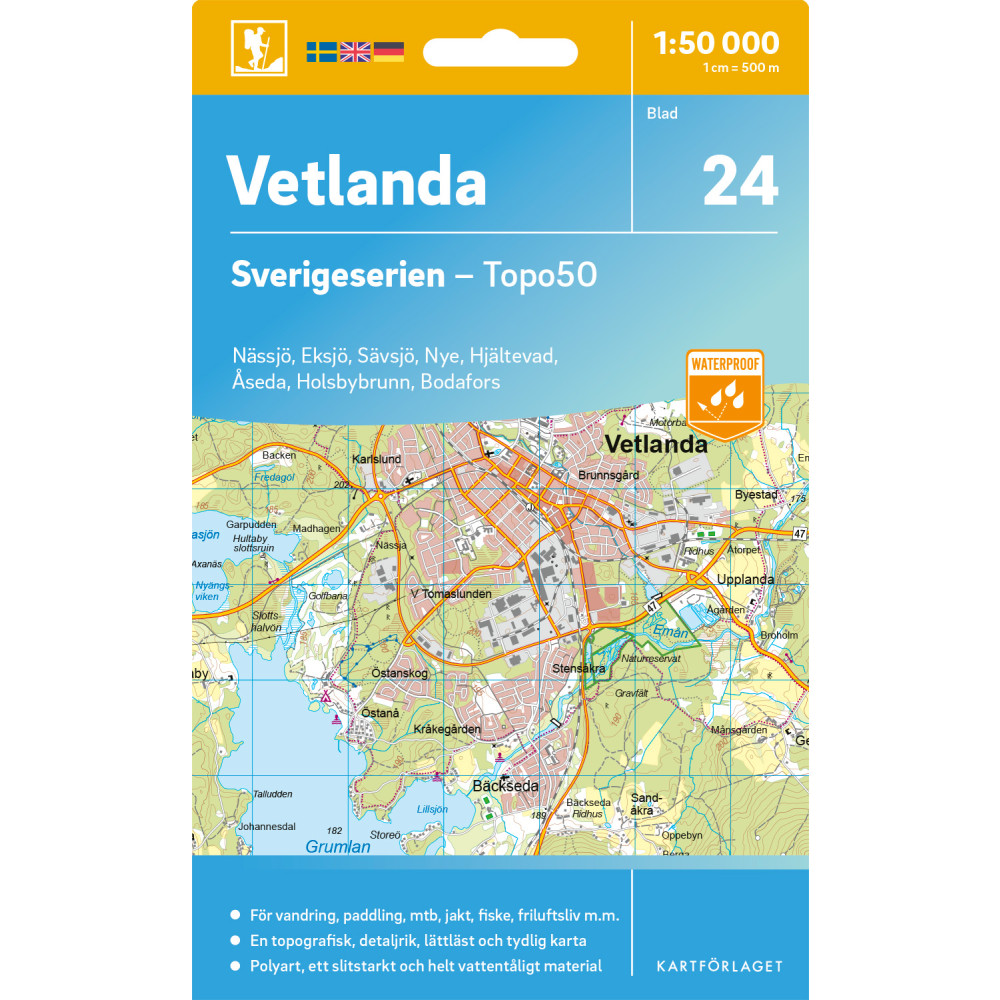 Produktbild för 24 Vetlanda Sverigeserien Topo50