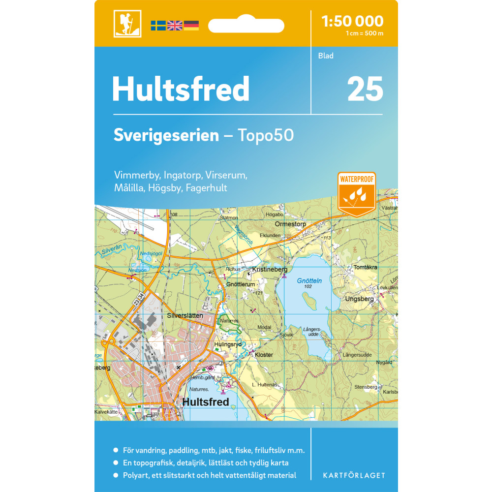 Produktbild för 25 Hultsfred Sverigeserien Topo50