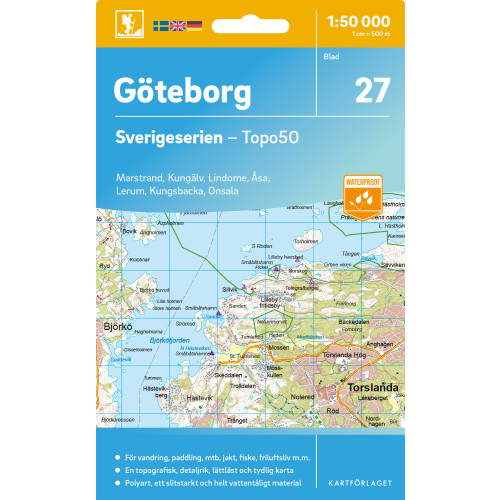 Kartförlaget 27 Göteborg Sverigeserien Topo50