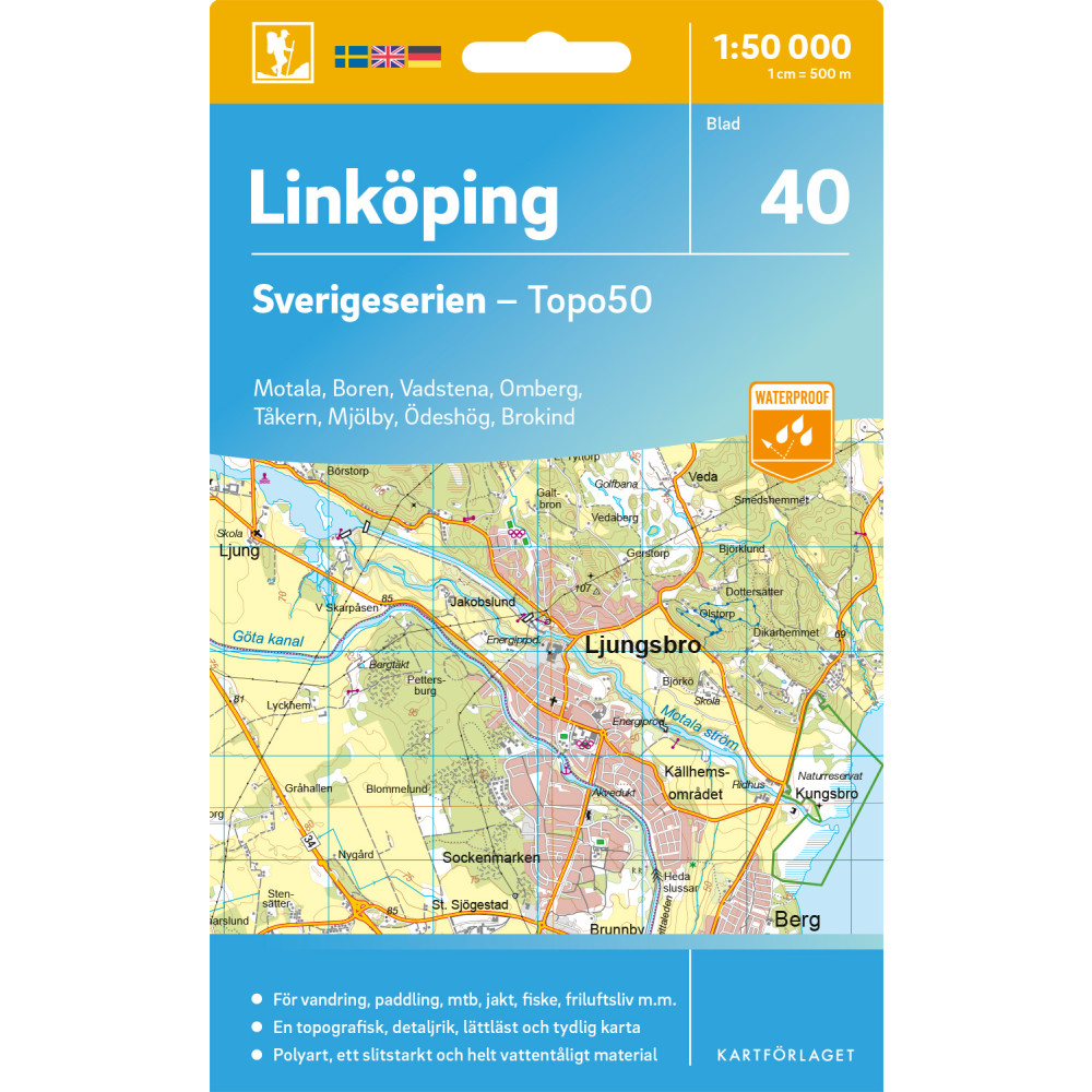 Produktbild för 40 Linköping Sverigeserien Topo50