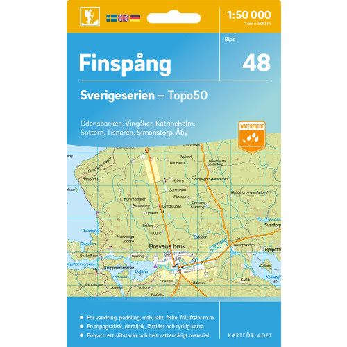 Kartförlaget 48 Finspång Sverigeserien Topo50