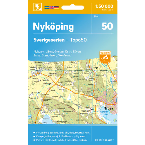 Kartförlaget 50 Nyköping Sverigeserien Topo50