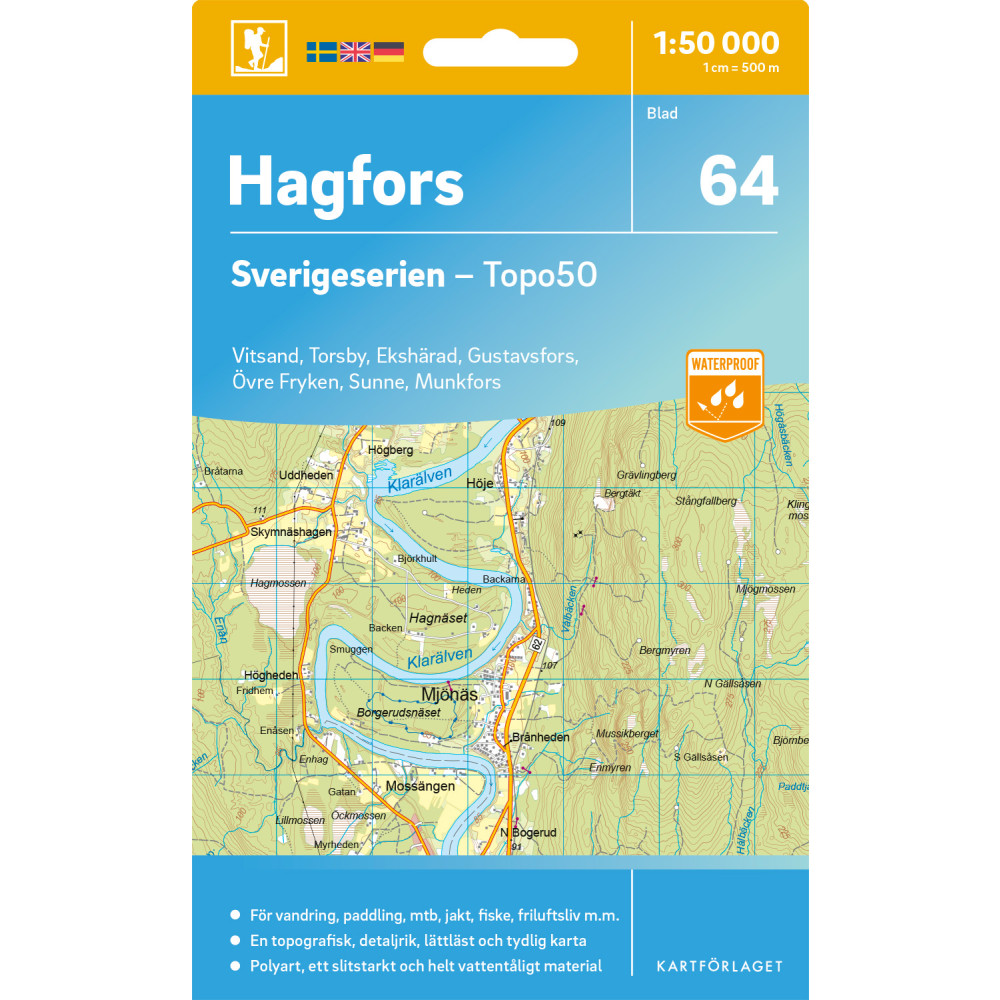 Produktbild för 64 Hagfors Sverigeserien Topo50