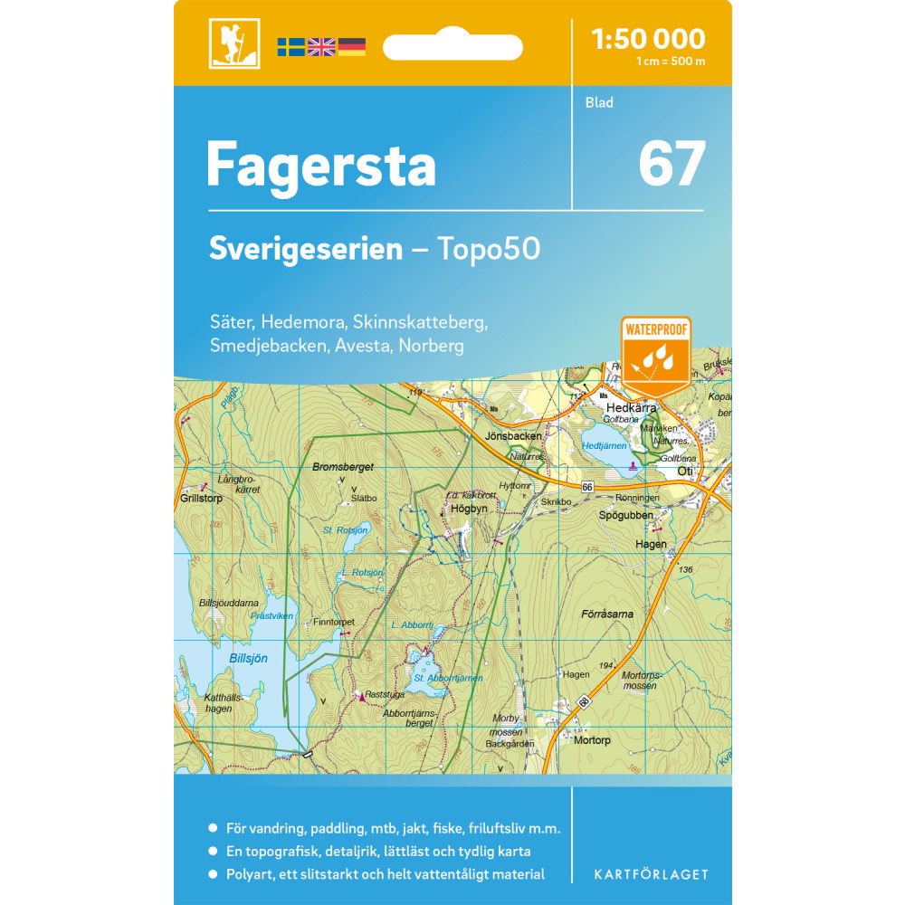 Produktbild för 67 Fagersta Sverigeserien Topo50