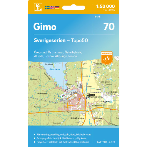 Kartförlaget 70 Gimo Sverigeserien Topo50