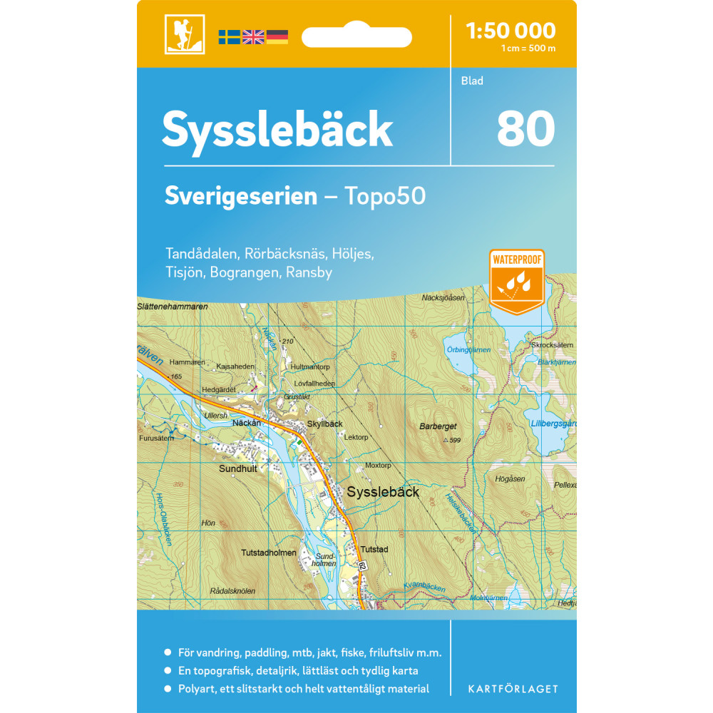 Produktbild för 80 Sysslebäck Sverigeserien Topo50