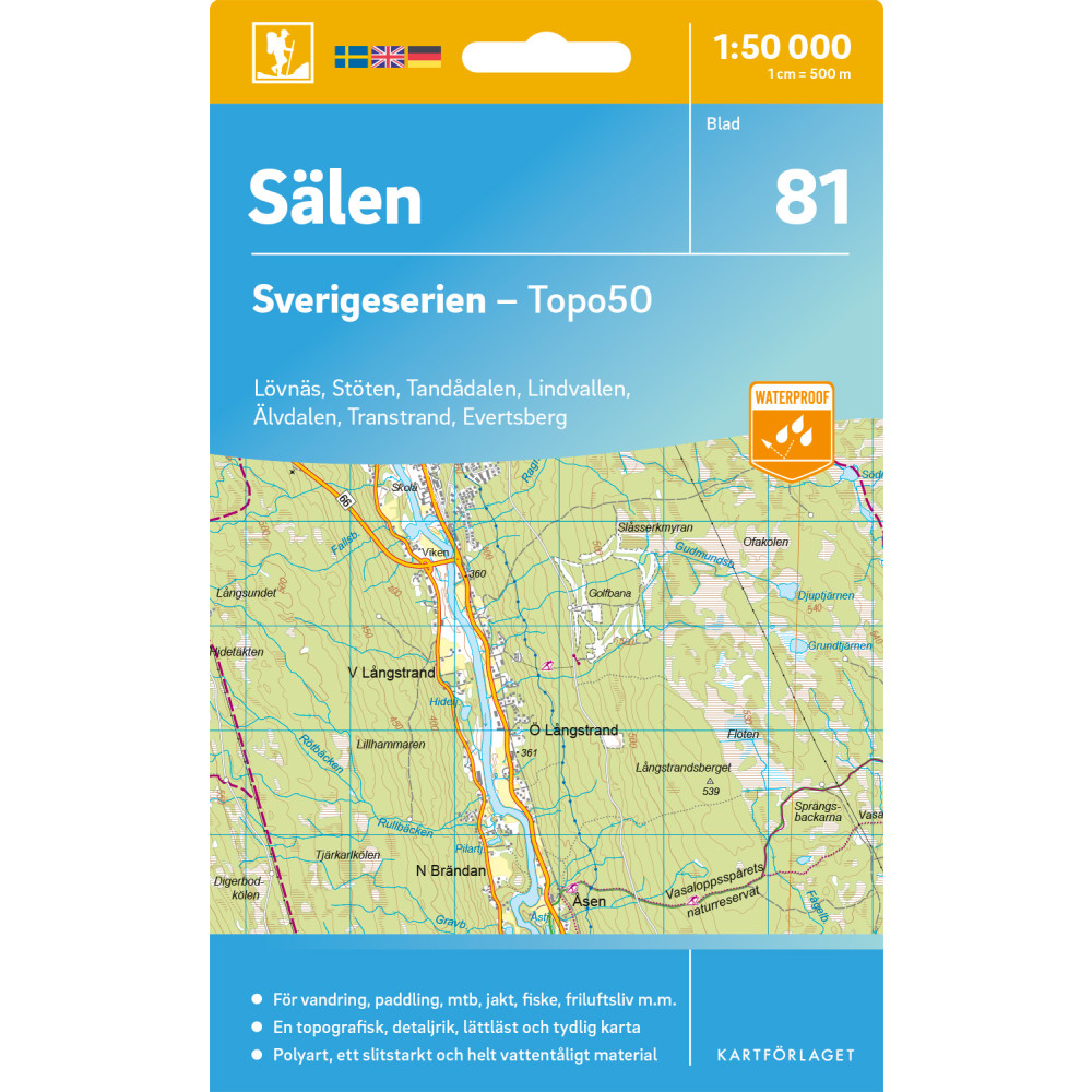 Produktbild för 81 Sälen Sverigeserien Topo50