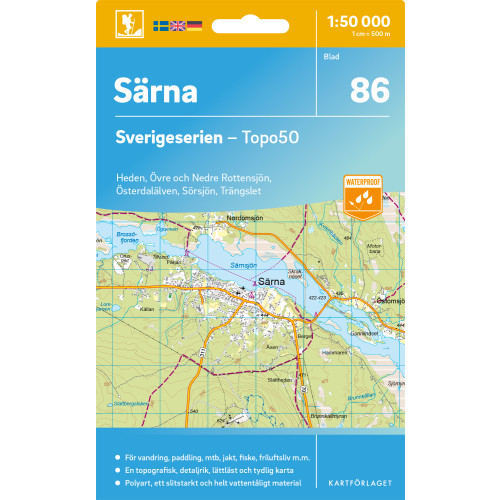 Kartförlaget 86 Särna Sverigeserien Topo50