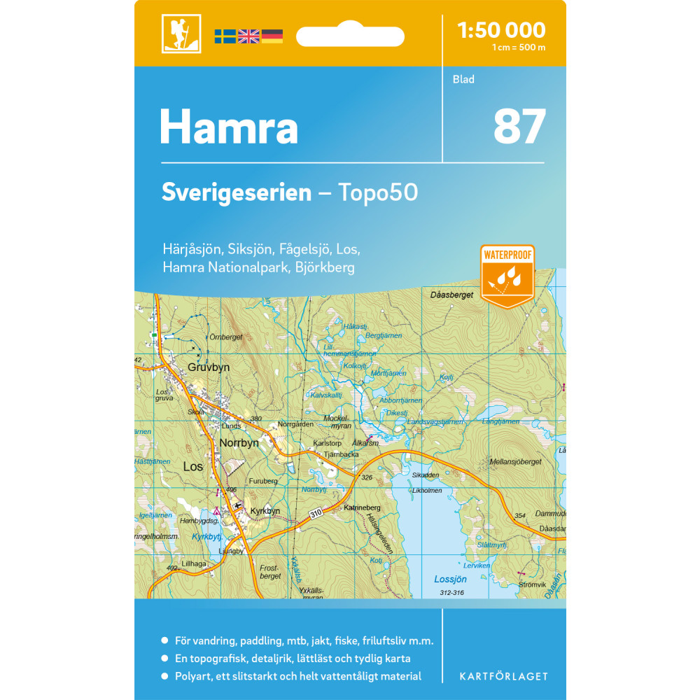 Produktbild för 87 Hamra Sverigeserien Topo50