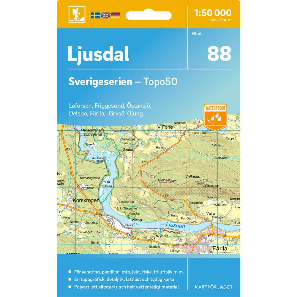 Produktbild för 88 Ljusdal Sverigeserien Topo50