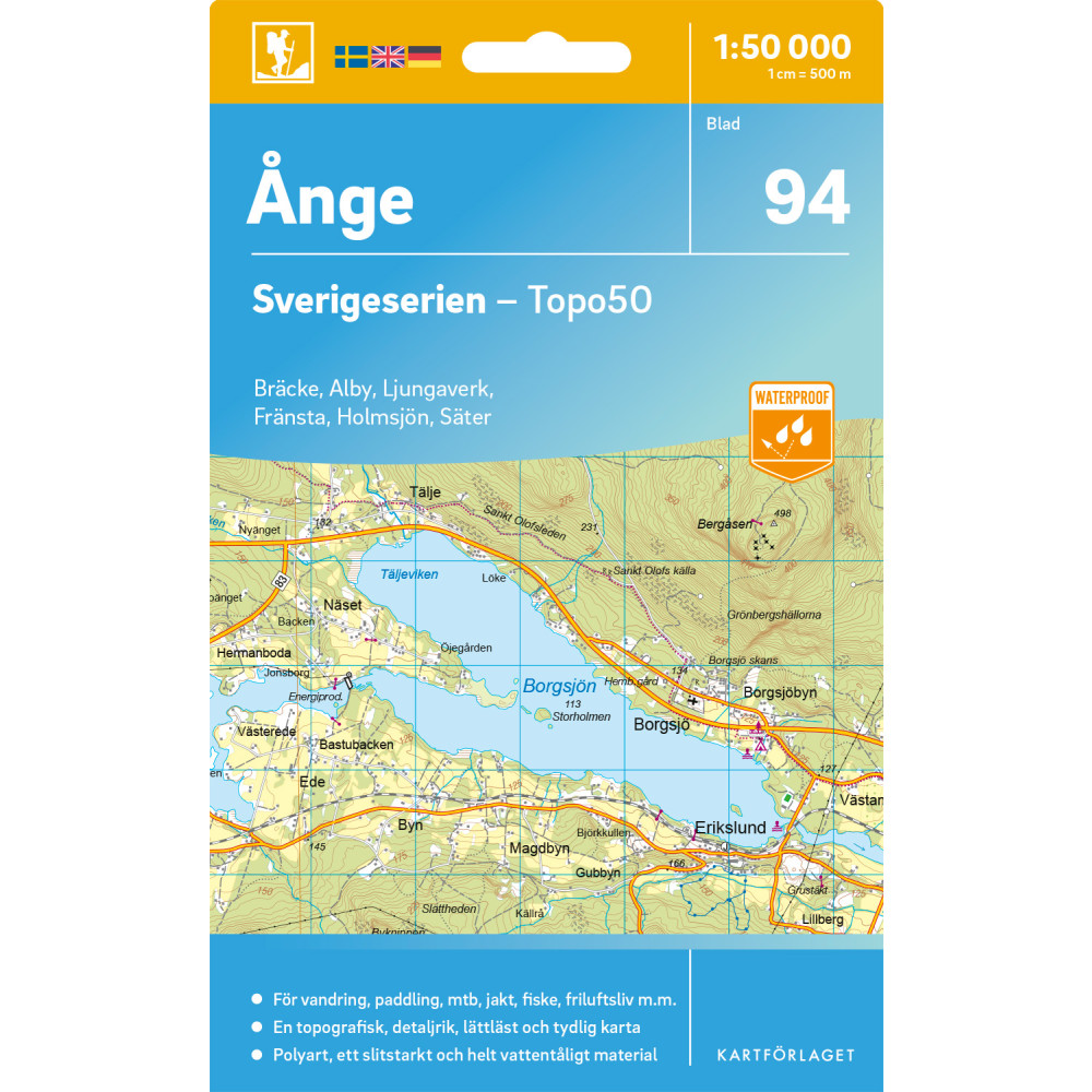 Produktbild för 94 Ånge Sverigeserien Topo50