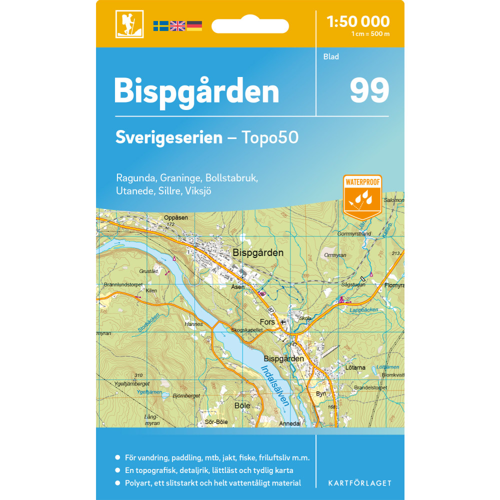 Produktbild för 99 Bispgården Sverigeserien Topo50