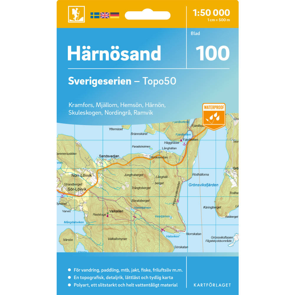 Produktbild för 100 Härnösand Sverigeserien Topo50