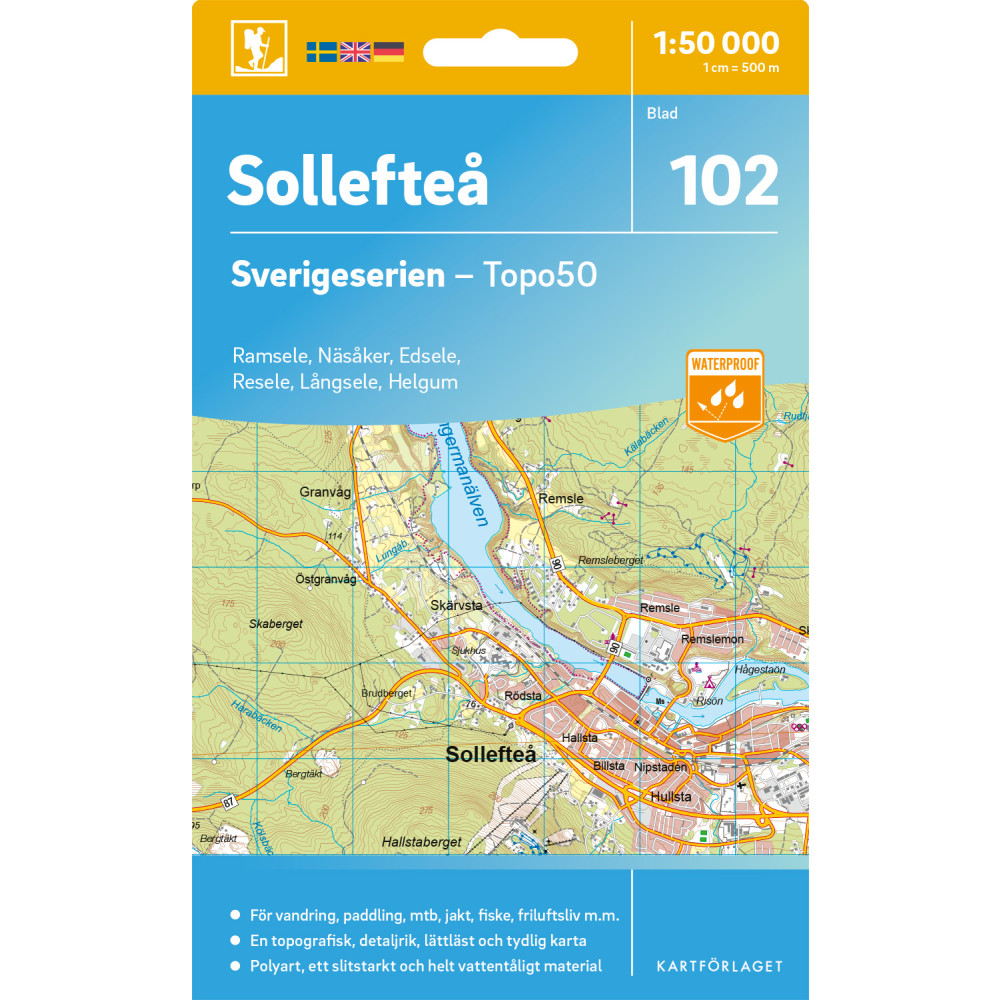 Produktbild för 102 Sollefteå Sverigeserien Topo50