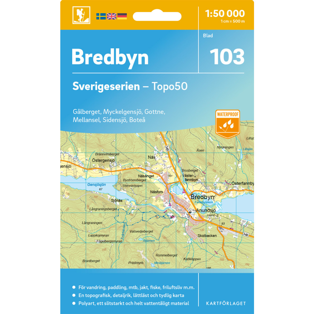 Produktbild för 103 Bredbyn Sverigeserien Topo50