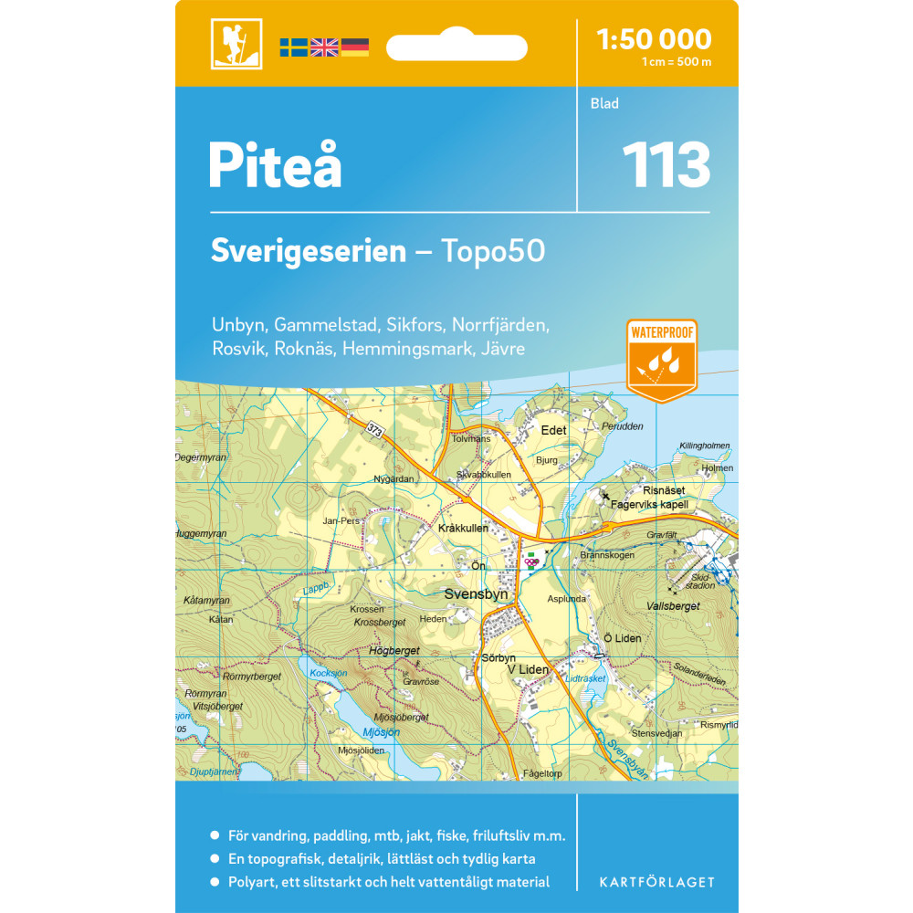 Produktbild för 113 Piteå Sverigeserien Topo50