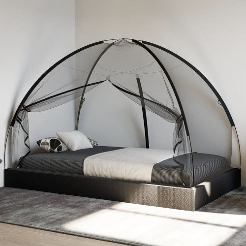 vidaXL Myggnät med dörrar 220 mesh svart 200x120x130 cm