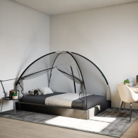 Produktbild för Myggnät med dörrar 220 mesh svart 200x150x140 cm