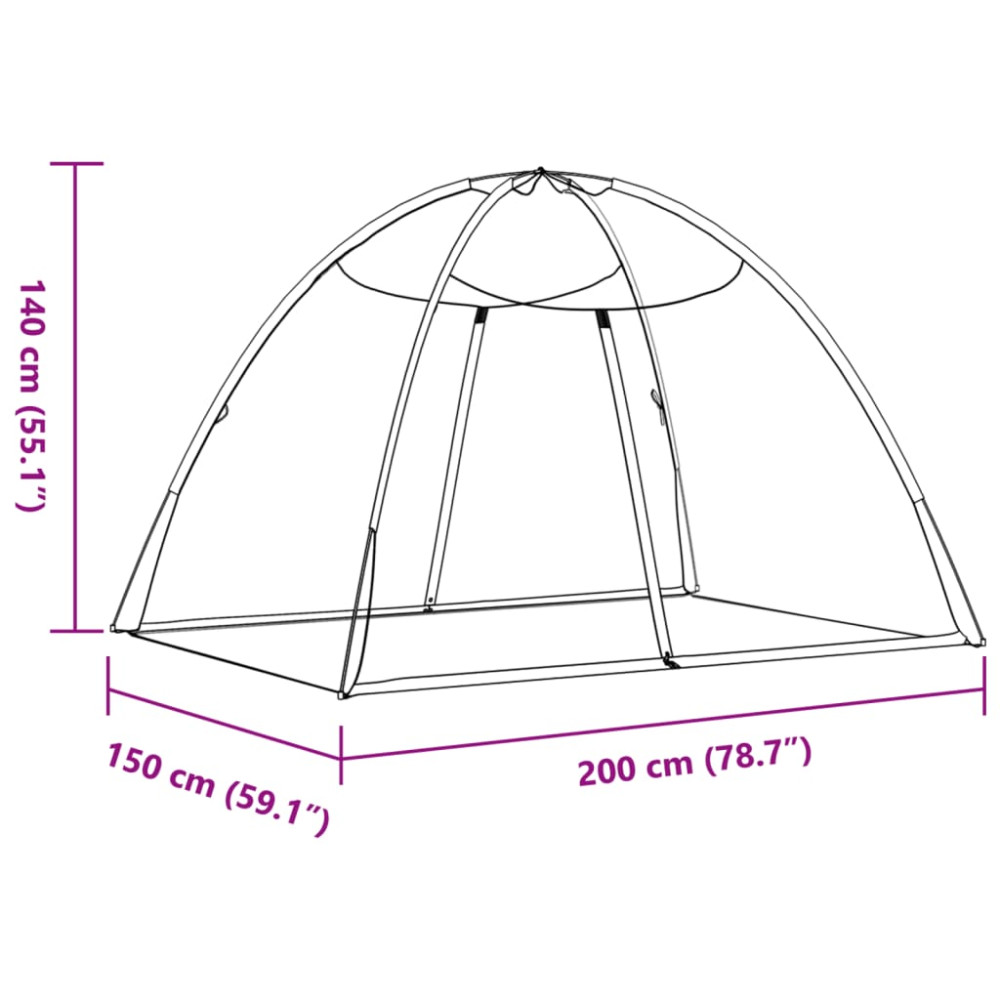 Produktbild för Myggnät med dörrar 220 mesh svart 200x150x140 cm