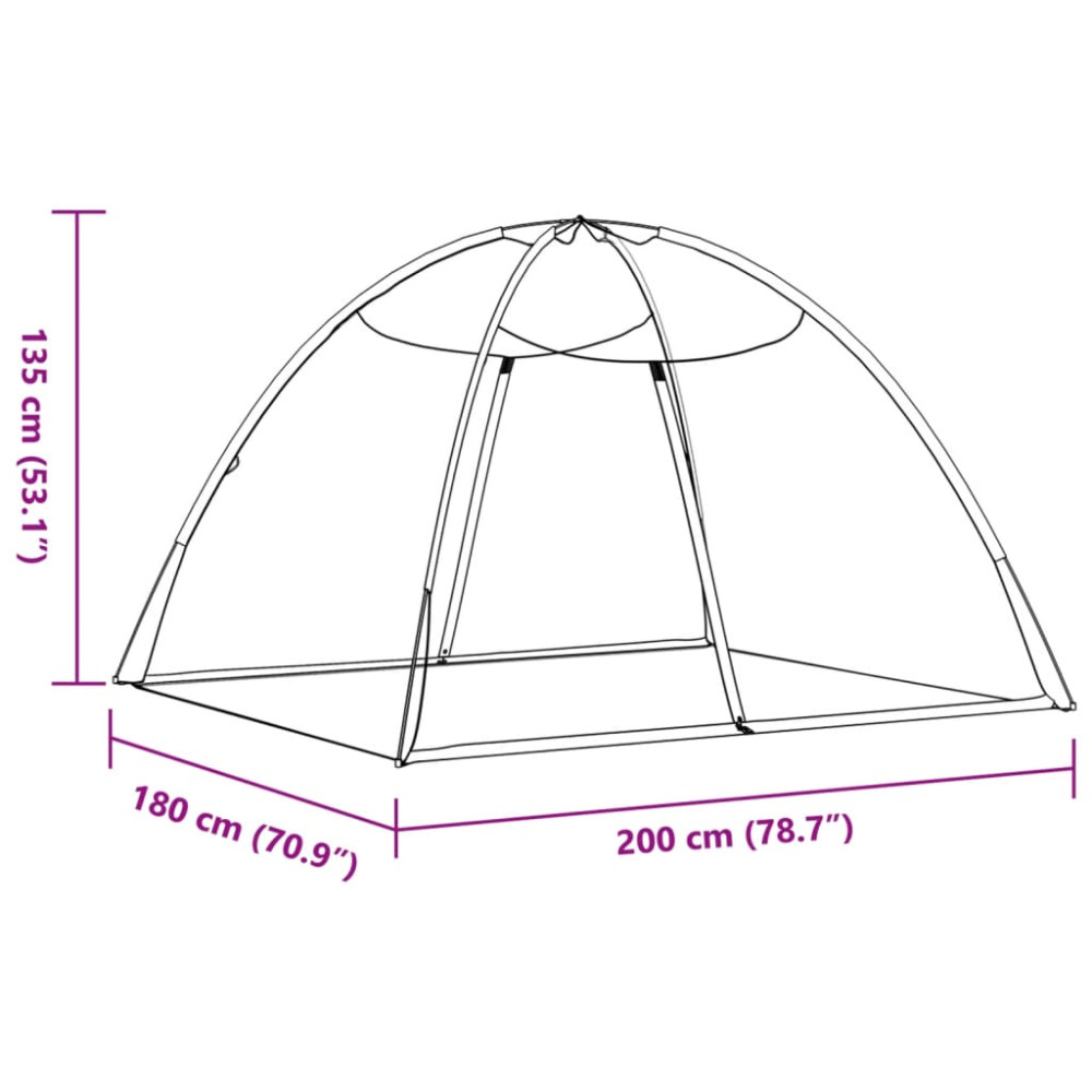 Produktbild för Myggnät med dörrar 220 mesh svart 200x180x135 cm