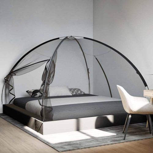 vidaXL Myggnät med dörrar 220 mesh svart 200x200x135 cm