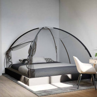 Produktbild för Myggnät med dörrar 220 mesh svart 200x200x135 cm