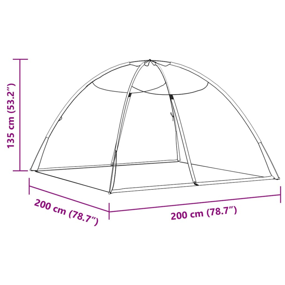 Produktbild för Myggnät med dörrar 220 mesh svart 200x200x135 cm