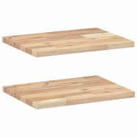 Produktbild för Svävande hyllor 2 st 40x30x2 cm obehandlat massivt akaciaträ