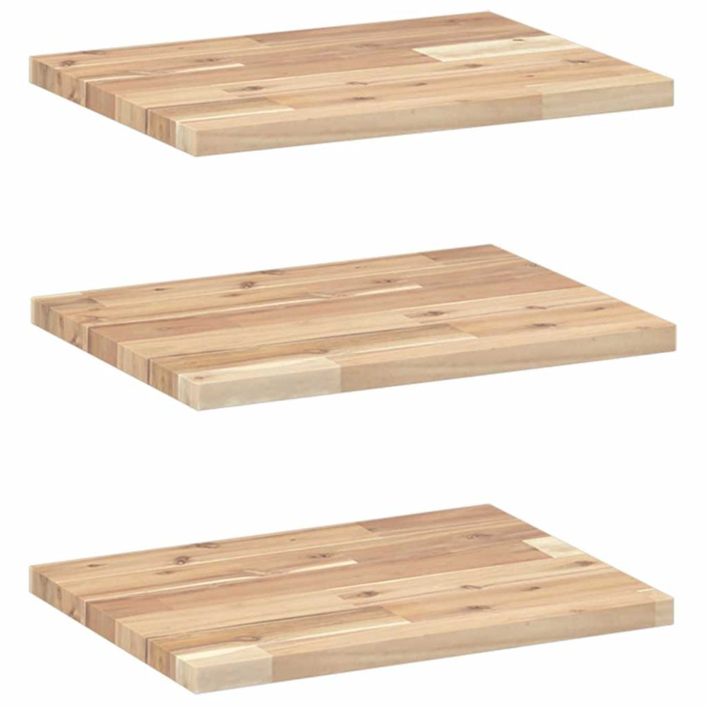 Produktbild för Svävande hyllor 3 st 40x30x2 cm obehandlat massivt akaciaträ