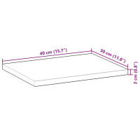 Produktbild för Svävande hyllor 3 st 40x30x2 cm obehandlat massivt akaciaträ