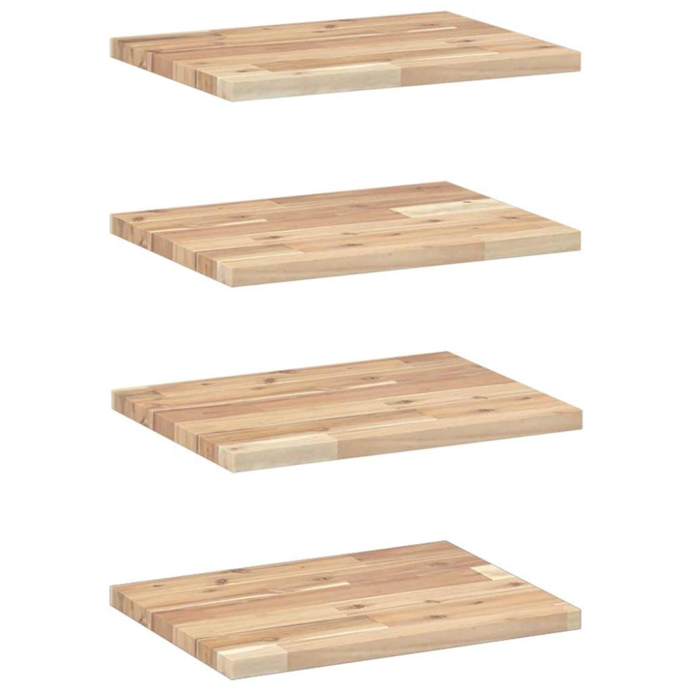 Produktbild för Svävande hyllor 4 st 40x30x2 cm obehandlat massivt akaciaträ