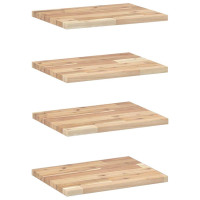 Produktbild för Svävande hyllor 4 st 40x30x2 cm obehandlat massivt akaciaträ