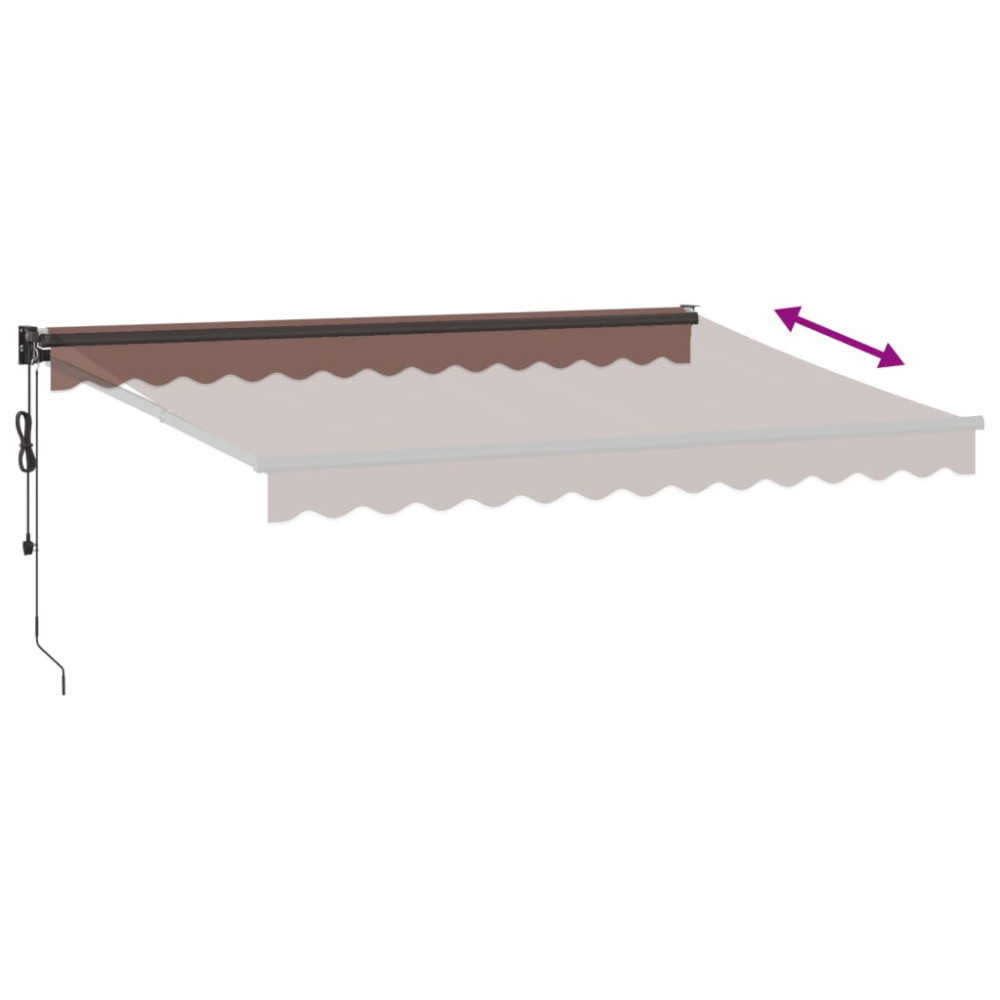 Produktbild för Markis automatiskt infällbar brun 350x250 cm