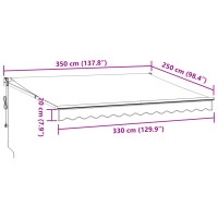 Produktbild för Markis automatiskt infällbar brun 350x250 cm