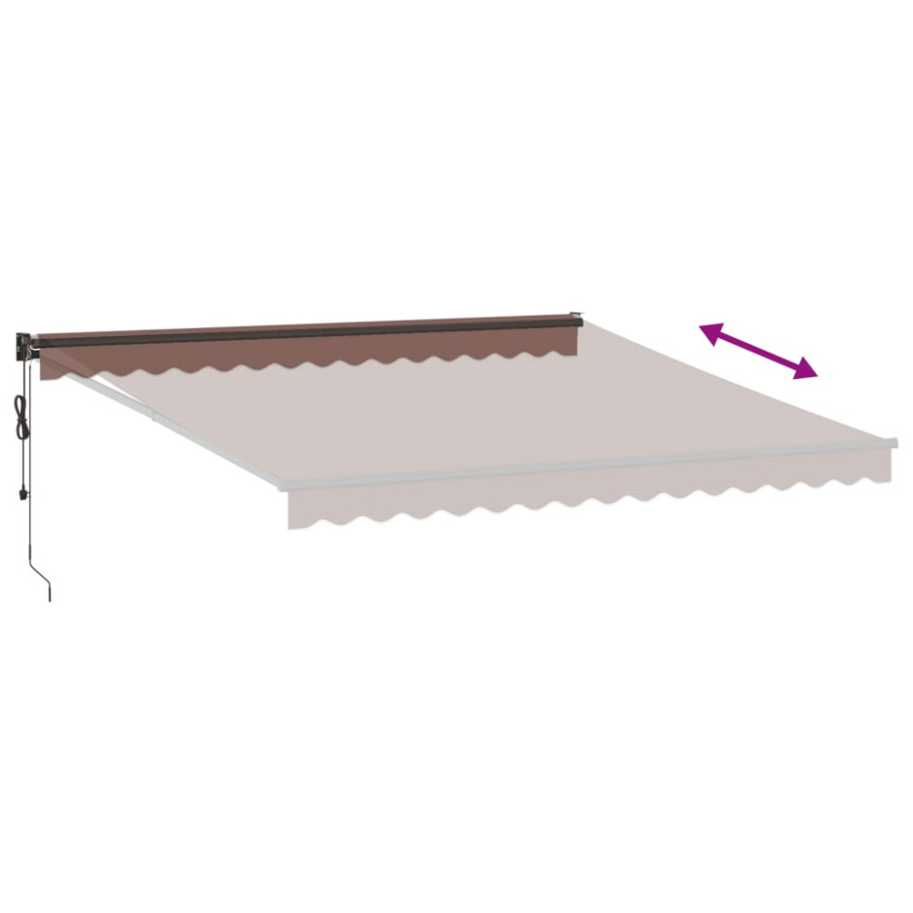 Produktbild för Markis automatiskt infällbar brun 400x300 cm