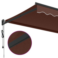 Produktbild för Markis automatiskt infällbar brun 400x300 cm