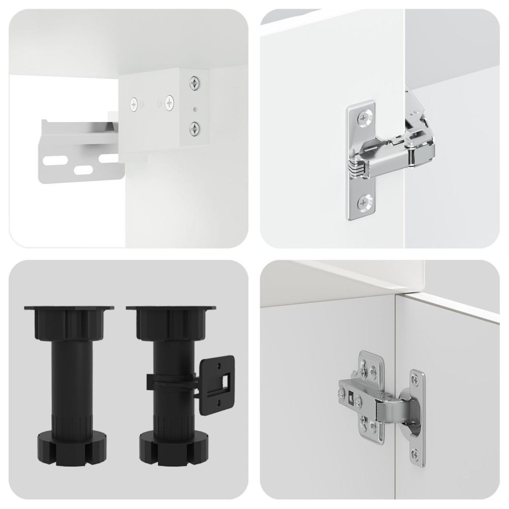 Produktbild för Köksskåp Kalmar Blank vit 80 x 46 x 81,5 cm Konstruerat trä