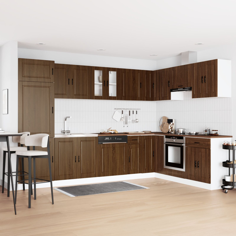 Produktbild för Diskbänksskåp med lagring Porto 2 pcs Brun Konstruerat trä