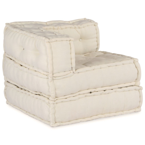 vidaXL Modulsofa enhet 2 pcs Gräddvit 140 x 70 x 56 cm Tyg
