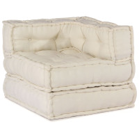 Produktbild för Modulsofa enhet 2 pcs Gräddvit 140 x 70 x 56 cm Tyg