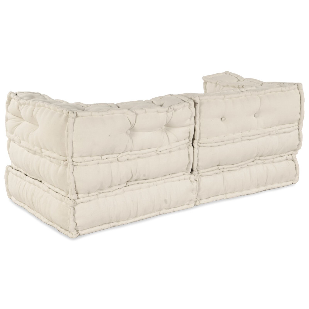 Produktbild för Modulsofa enhet 2 pcs Gräddvit 140 x 70 x 56 cm Tyg