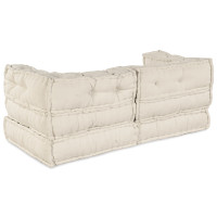 Produktbild för Modulsofa enhet 2 pcs Gräddvit 140 x 70 x 56 cm Tyg