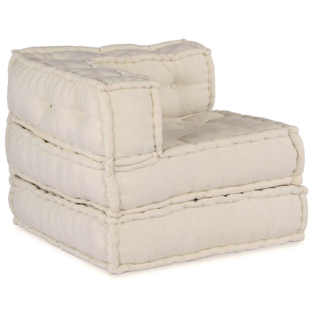 Produktbild för Modulsofa enhet 3 pcs Gräddvit Tyg