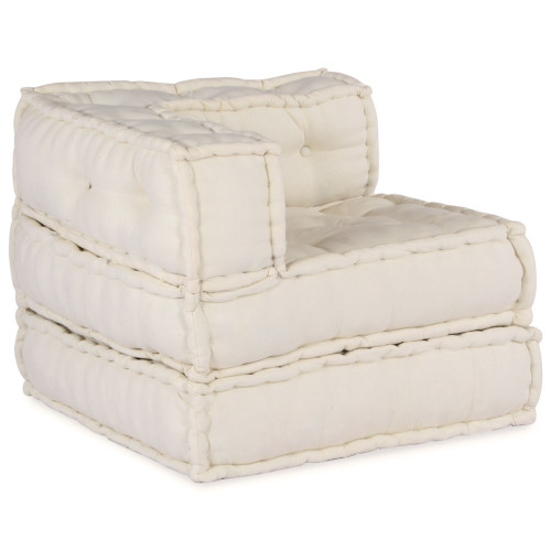 vidaXL Modulsofa enhet 4 pcs Gräddvit Tyg