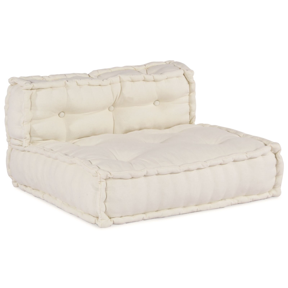 Produktbild för Modulsofa enhet 4 pcs Gräddvit Tyg