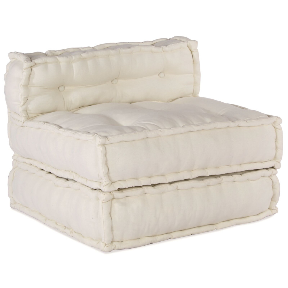 Produktbild för Modulsofa enhet 4 pcs Gräddvit Tyg