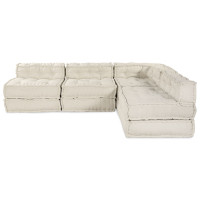 Produktbild för Modulsofa enhet 4 pcs Gräddvit Tyg