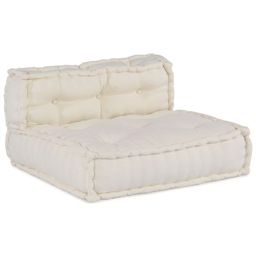 Produktbild för Modulsofa enhet 4 pcs Gräddvit Tyg