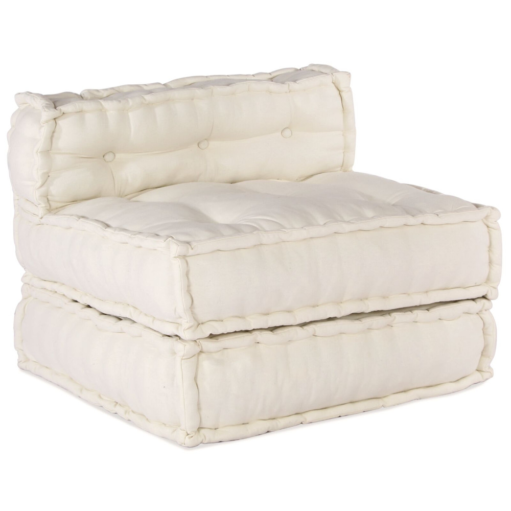 Produktbild för Modulsofa enhet 4 pcs Gräddvit Tyg