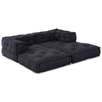 Produktbild för Modulsofa enhet 2 pcs Antracit 140 x 70 x 56 cm Tyg